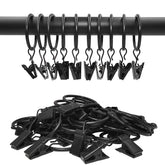 40-Pack Heavy Duty Curtain Ring Clips – Dual-Size Metal Drapery Hooks for Standard & Large Rods
